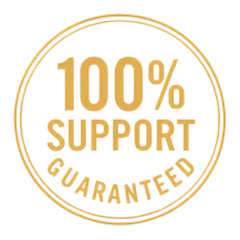 100% support guaranteed seal